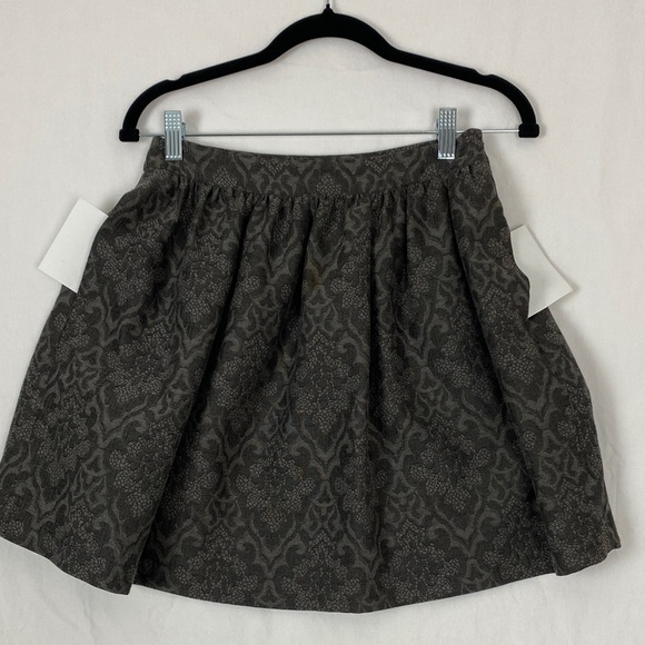 Zara Gathered Mini Skirt Long Damask Gray Pattern - Picture 12 of 12